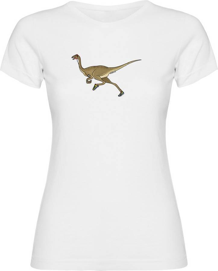 T-shirt para Mulher KRUSKIS Dino Run Branco para Corrida (L)