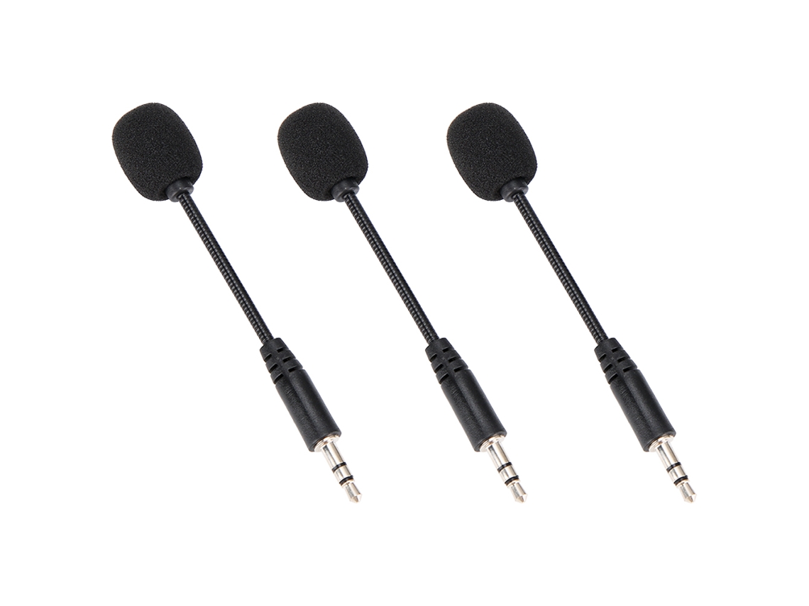 Jogo de 3 mini microfones flexíveis ajustáveis com conector de 3,5 mm para computador e telefone | S/MARCA