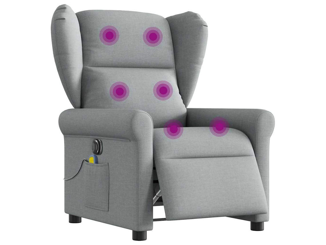 Electric Massage Recliner Chair, Electric Massage Recliner Chairs Vidaxl Cinzeto Tecido