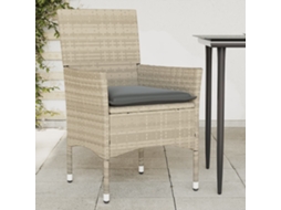 Vidaxl Cadeiras De Jardim Com Almofadões 2 Pcs Vime Pe Cinzento-claro