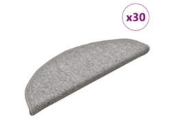 Vidaxl Tapetes De Escada 30 Peças 56x17x3 Cm Cinza Claro Semicircular
