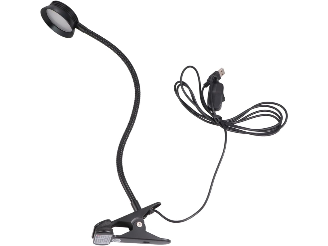 Luminária De Leitura Sewacc Led Com Clipe, Luz De Cama Led Usb, 4w 6w, 2 Níveis De Brilho E Haste Flexível Para Leitura