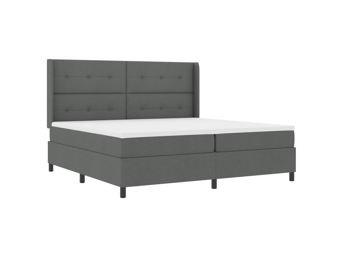 Cama Box  Com Colchão E Led Cinza Escuro Vidaxl, Tecido. (200x200 Cm)
