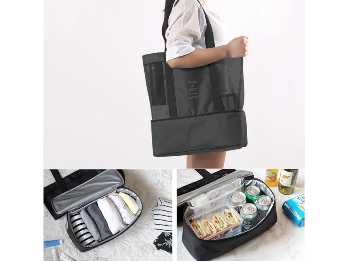 Bolsa Térmica Fina Com Espaço Extra, Praia, Isolamento Para Alimentos, Portátil