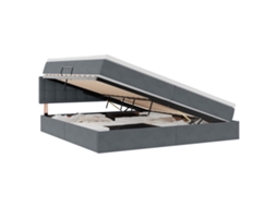 Maison Exclusive - Cama Com Arrumação E Led Cinza Escuro 200 X 200 Cm Veludo