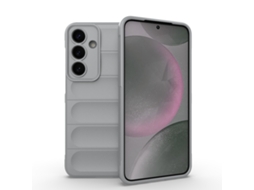 Capa Halinuia Para Samsung Galaxy S25 5g Magic Shield Tpu Flanela Cinza (proteção Integral, Interior Em Flanela)