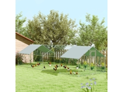 Recinto natural para criação de galinhas com lona antirraios UV, estrutura de grade de aço, capacidade para 24 a 30 aves
