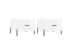 Conjunto de 2 mesas de centro 50x50x40 cm brancas brilhantes MAISON EXCLUSIVE