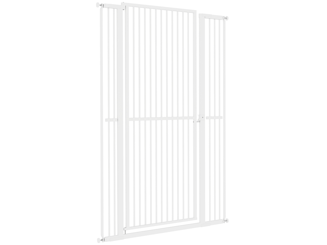 Barreira Extra Alta Com Largura Ajustável 77-104 Cm De Segurança E Gatos Com 2 Extensões Branco