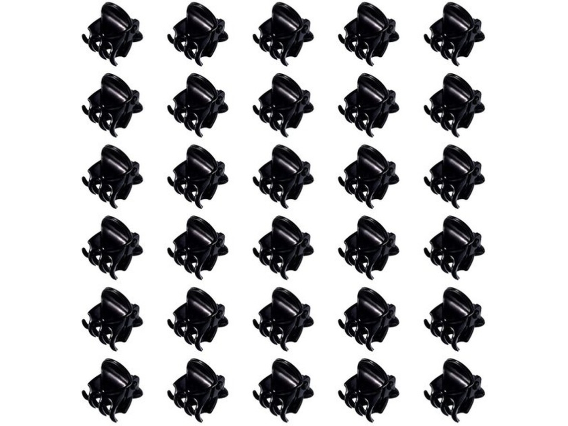Pequenos Cliques Plásticos Para Cabelo 30 Unidades - Pequenos Laços De Cabelo Para Meninas E Mulheres (preto)