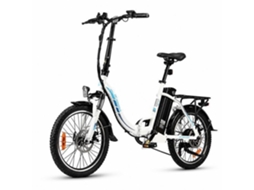 Bicicleta Elétrica Dobrável KAISDA K7 Feminina Motor 350 W Bateria 36 V 13 Ah Branca 20 Polegadas