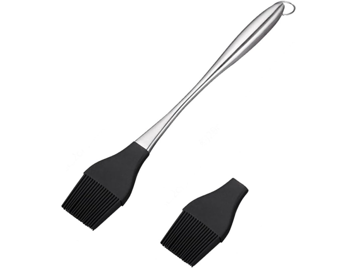 Escova De Silicone Preta Para Churrasco, Leve E Fácil De Limpar