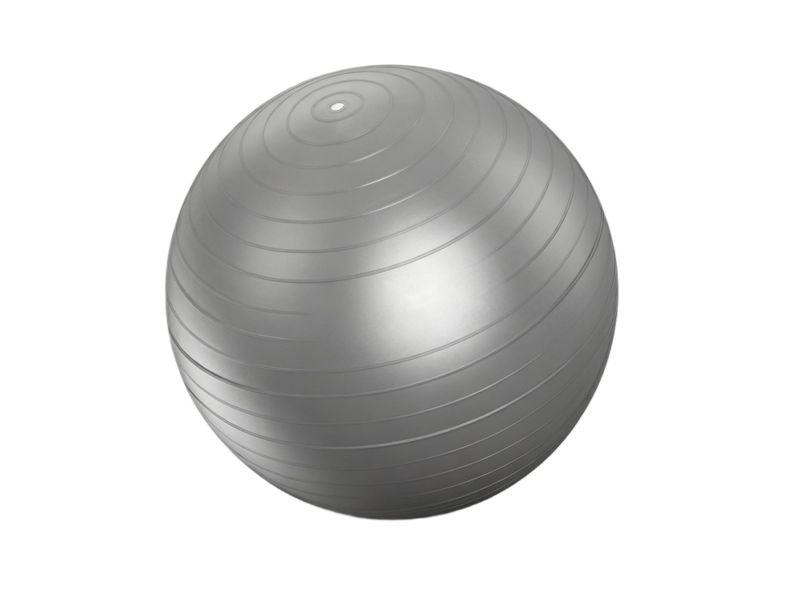 Bola De Ginástica E Ioga 65 Cm Cinza Com Bomba Para Uso Em Casa Escritório E Academia PAPRIKA