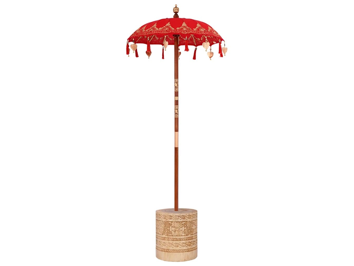 Guarda Sol Para Pátio Vidaxl Vermelho Algodão