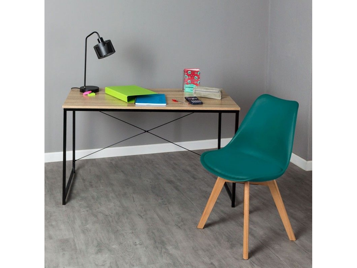 Conjunto Secretária Dek E Cadeira Synk Basic - Verde-azulado