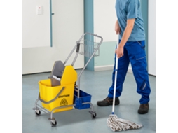 Reinigungswagen, Moppwagen, 25 L Fassungsvermögen, 4 Räder, Kunststoff, Gelb