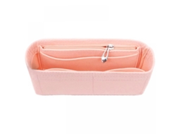 Bolsa Feminina M Rosa com múltiplos bolsos, tote de feltro com interno AQUAFORGE