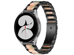 Pulseira De Metal Resinado Intercalada Para Galaxy Watch 4 40/44mm