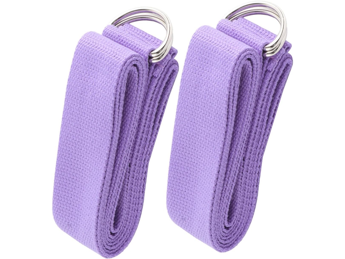 Conjunto De 2 Faixas Elásticas Resistência Para Exercícios Ioga, Em Poliéster E Algodão, Com Design Anti