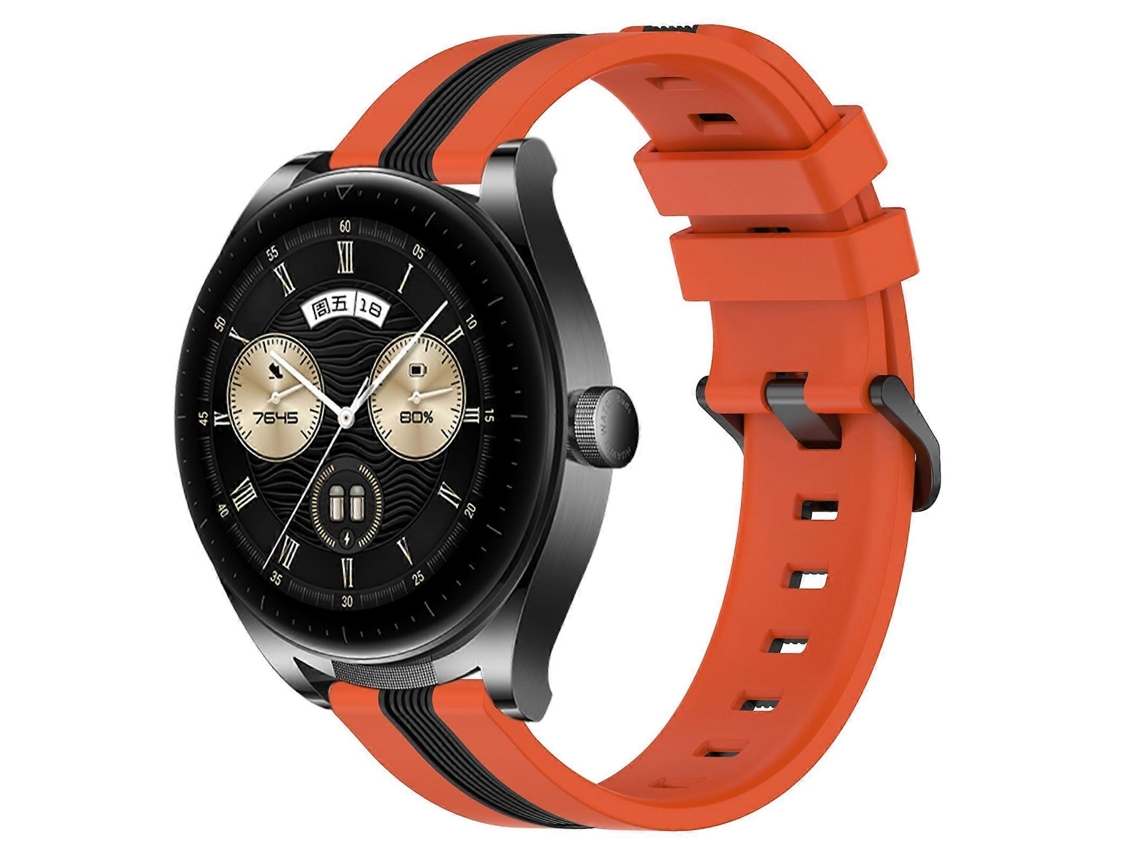 Pulseira De Silicone Bicolor Vertical De 22 Mm Para Huawei Watch Buds