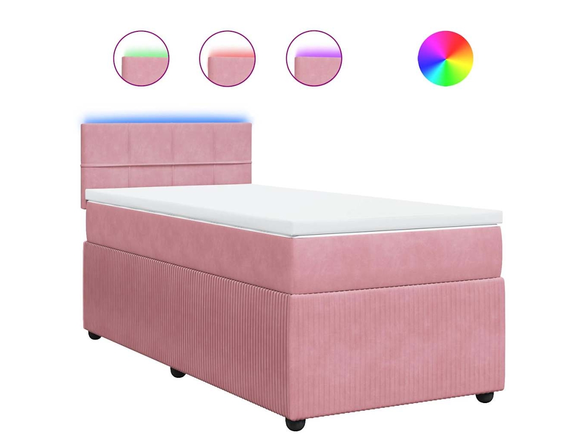 Cama com Molas/colchão 90x200 Cm Veludo Rosa MAISON EXCLUSIVE