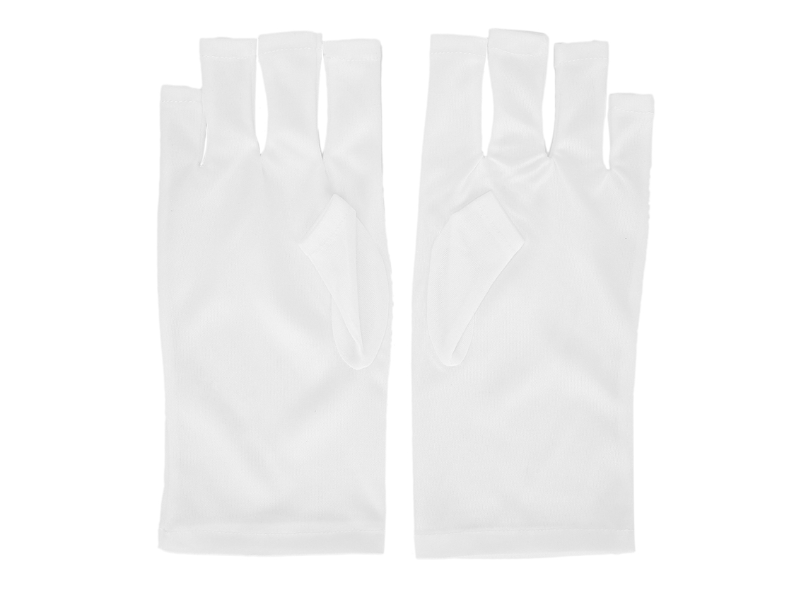 Luvas Anti-uv Para Unhas Com Proteção Contra Luz Uv Curing Lamp Artesanato De Unhas Cuidado Com A Pele Branco 1 Par