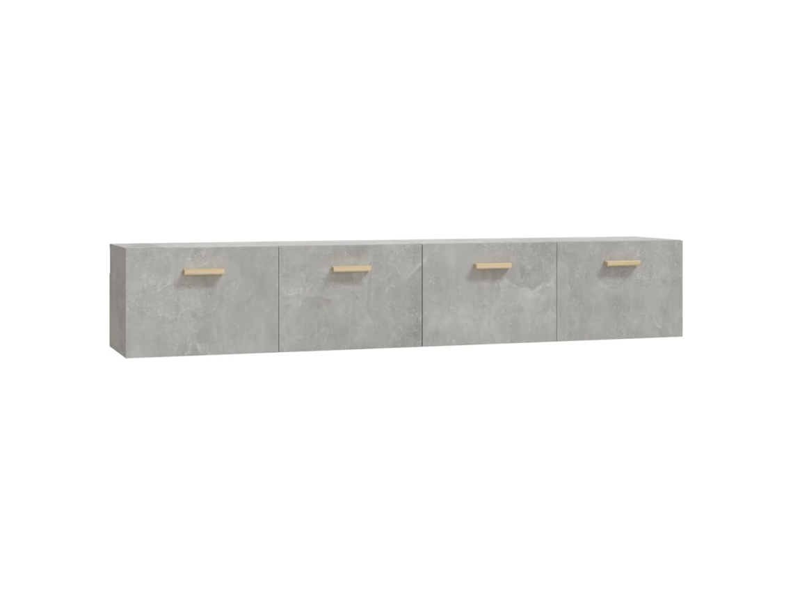 Armário Parede 2 Pcs 100x36,5x35cm Madeira Proce. Cinza Cimento MAISON EXCLUSIVE