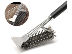 Conjunto de 2 escovas para limpeza de grelha, aço inox, 8 polegadas, vermelha AQUAFORGE