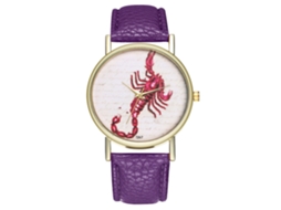 Relógio de pulso Scorpio com pulseira simples de PU, analógico, quartzo T267-a roxo