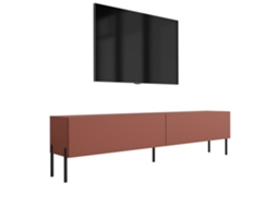 Móvel Tv : Vermelho Tijolo, 170 X 52 X 32 Cm, Patas Pretas 3E 3XE LIVING.COM