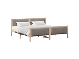 Estrutura da Cama com Cabeceira Marrom e Taupe 200x200 cm MAISON EXCLUSIVE