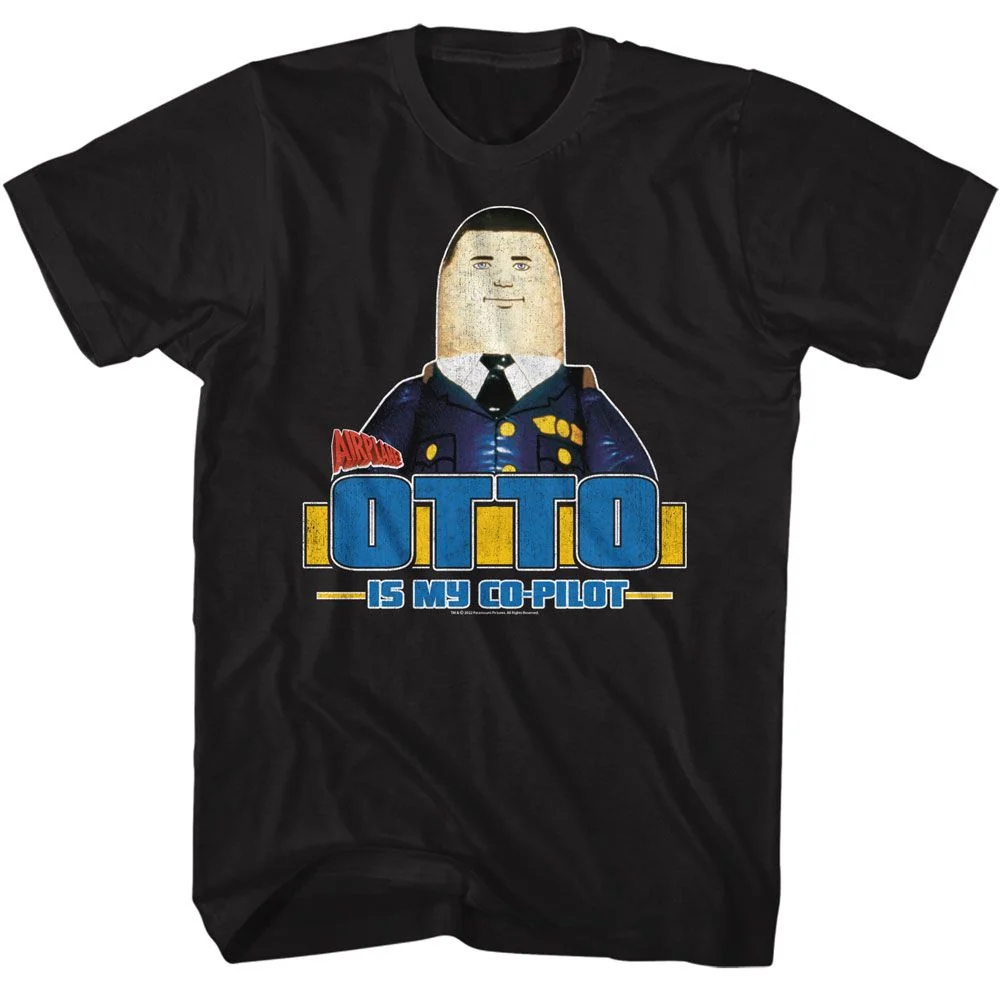 Rockinstone Airplane Movie Otto Black Adult T-shirt Size:xxxl
