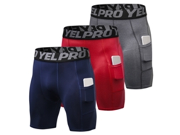 3 bermudas esportivas masculinas com bolso, para treino e academia | S/MARCA