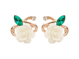Brincos Com Pingente Flor De Rosa Moda Simples Personalidade