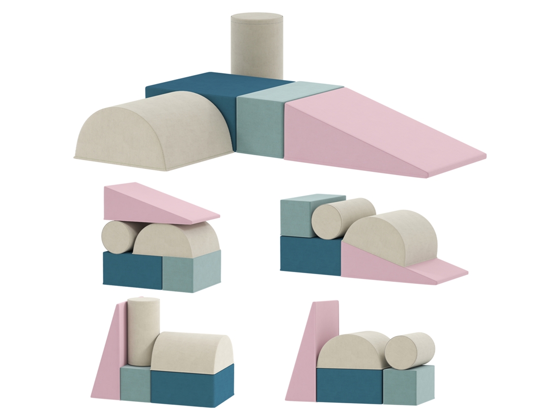 Conjunto de 5 blocos de espuma para bebês e crianças pequenas, para construir, brincar e escalar, uso em ambientes internos.