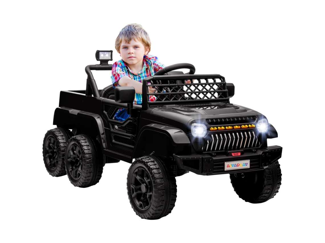 Carrinho Elétrico Infantil, 2 Motores de 12v, 3 Velocidades, Reboque Traseiro, 122 Cm X 62,5 Cm (l) X 65 Cm (a), Preto PROFESIA BOYANG (c)