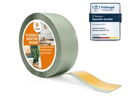 Rodapé Em Pvc 70x20mm, 20m, Flexível Autoadesivo, Rodapé Macio, Rodapé, Verde Claro Quest