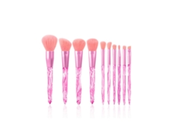 Conjunto de de Cristal Premium de 10Pcs Base Sintética Pó Corretivo Sombra de Olhos Blush MaquilhagempincéisCor 1 LUUCOZK