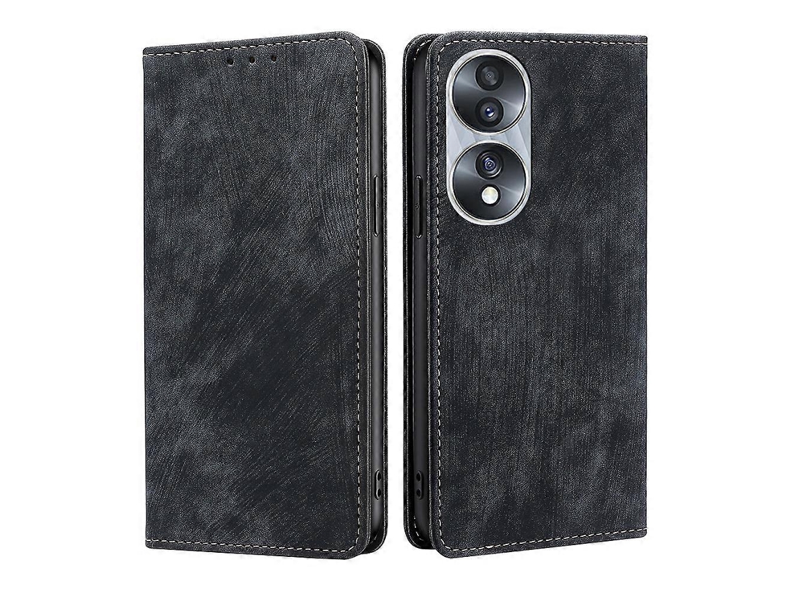 Capa De Couro Magnética Com Escova Antirroubo Rfid Para Honor 70