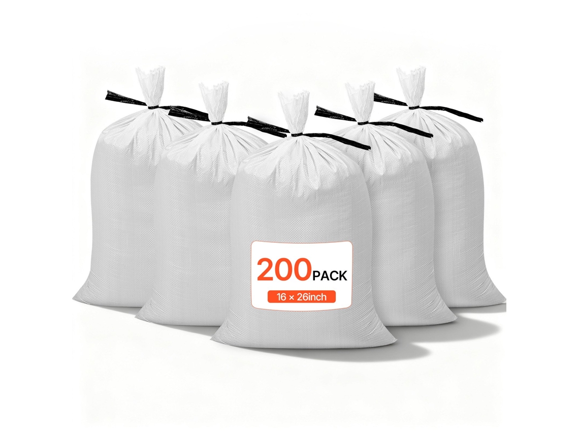 Sacos De Areia Vazios Capacidade De 22,6 Kg 400 X 660 Mm 200 Unidades Branco Vevor