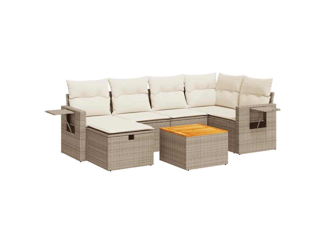 Garden Sofa Set, Garden Sofa Sets Vidaxl Bege Rattan / Vime (n/a)