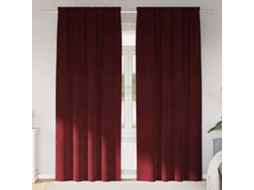 Vidaxl Cortinas Opacas 2 Pcs Vinho Vermelho 140 X 245 Cm Veludo
