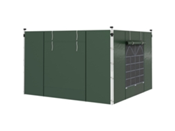 Paredes Laterais Para Tenda De 2 Painéis 295x195 Cm Com Janela Enrolável E Porta Com Fecho De Correr Para 3x3 M Ou 3x6 Verde