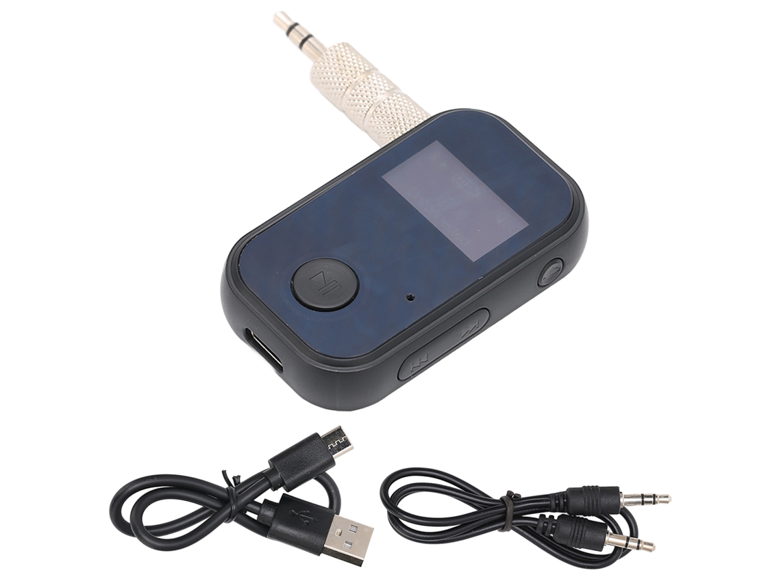 Receptor De Música Para Carro Recepção Sem Fio 10m Transmissão Display Design De Tela Função A2dp Adaptador Auxiliar Para Carro