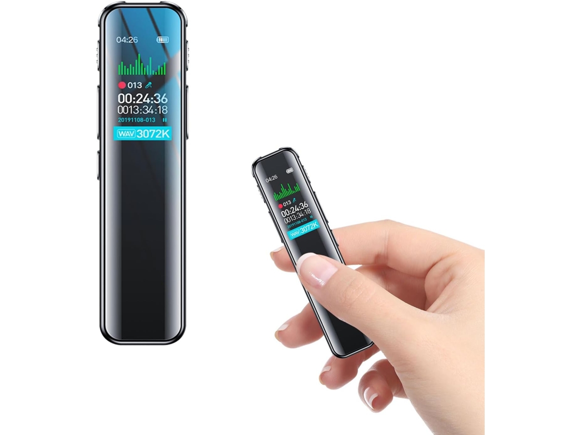 Gravador De Voz, 64 Gb De Memória, Recarregável Via Usb, Com Mp3 Player Para Aulas, Gravador De Voz Ditafone Brilvibera