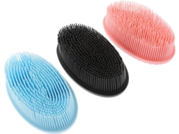 Conjunto De 3 Peças Esponjas Silicone Para Banho Mipcase, Tamanho Pequeno, Para Ducha, Shampoo, Esfoliação E Limpeza
