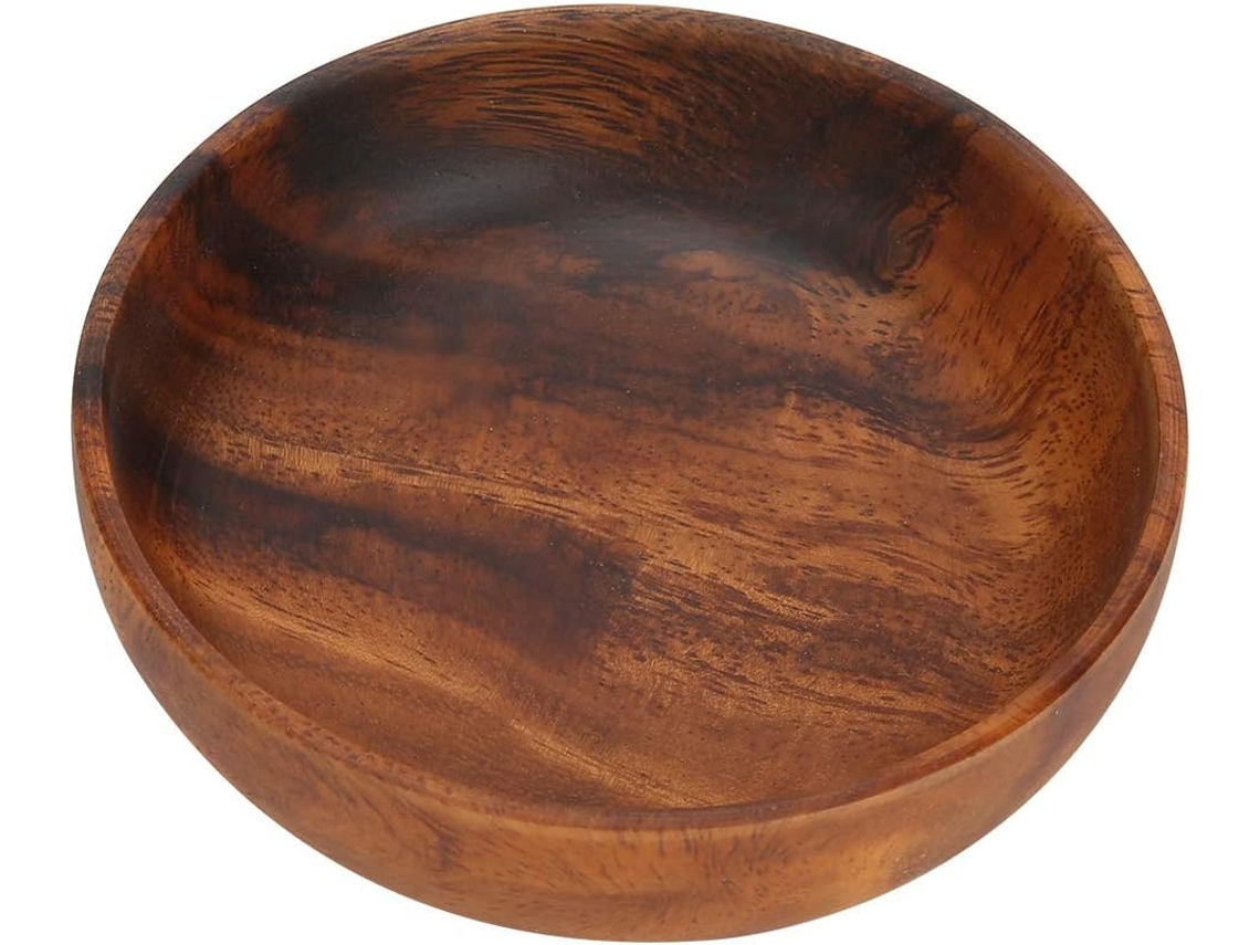 Tigela De Madeira Versátil Para Lanches, Frutas E Saladas/sopas, Ideal Para Uso Em Casa E Em Cafés ( Gokoco