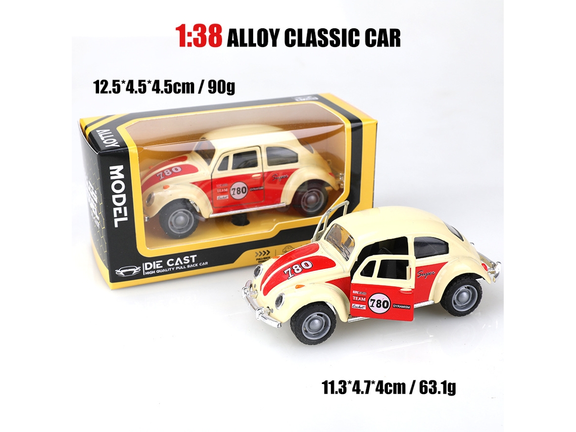 Miniatura de Carro em Escala 1/38, Modelo de Carro Clássico, Brinquedo Infantil. MDUG