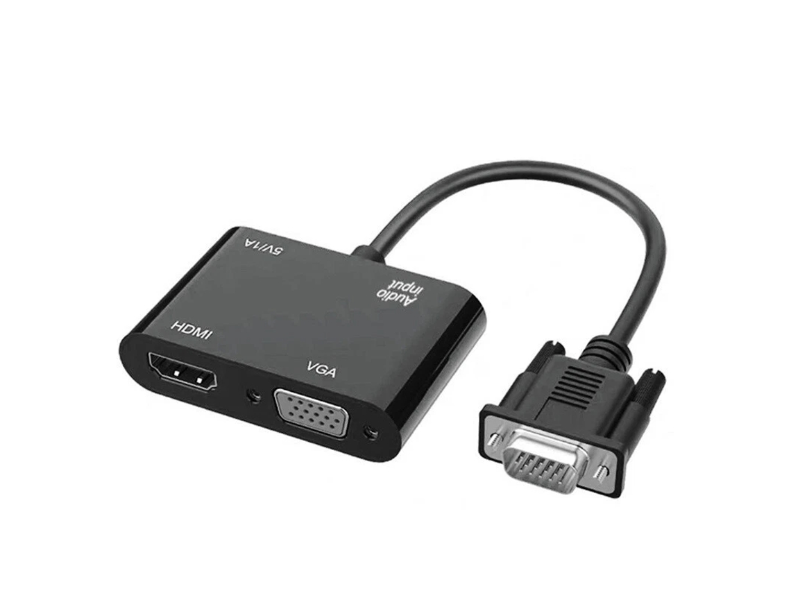 Adaptador Vga Para Hdmi Com Splitter E Suporte Para Dual Display ? Orysin