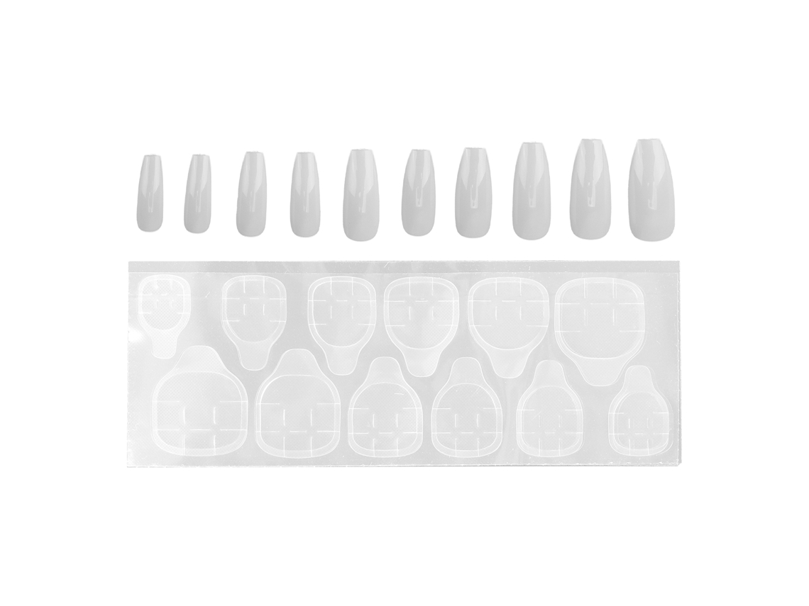 10 Unhas Postiças De Design Coffin Longas De Cobertura Total Para Mulheres E Meninas N5342-03